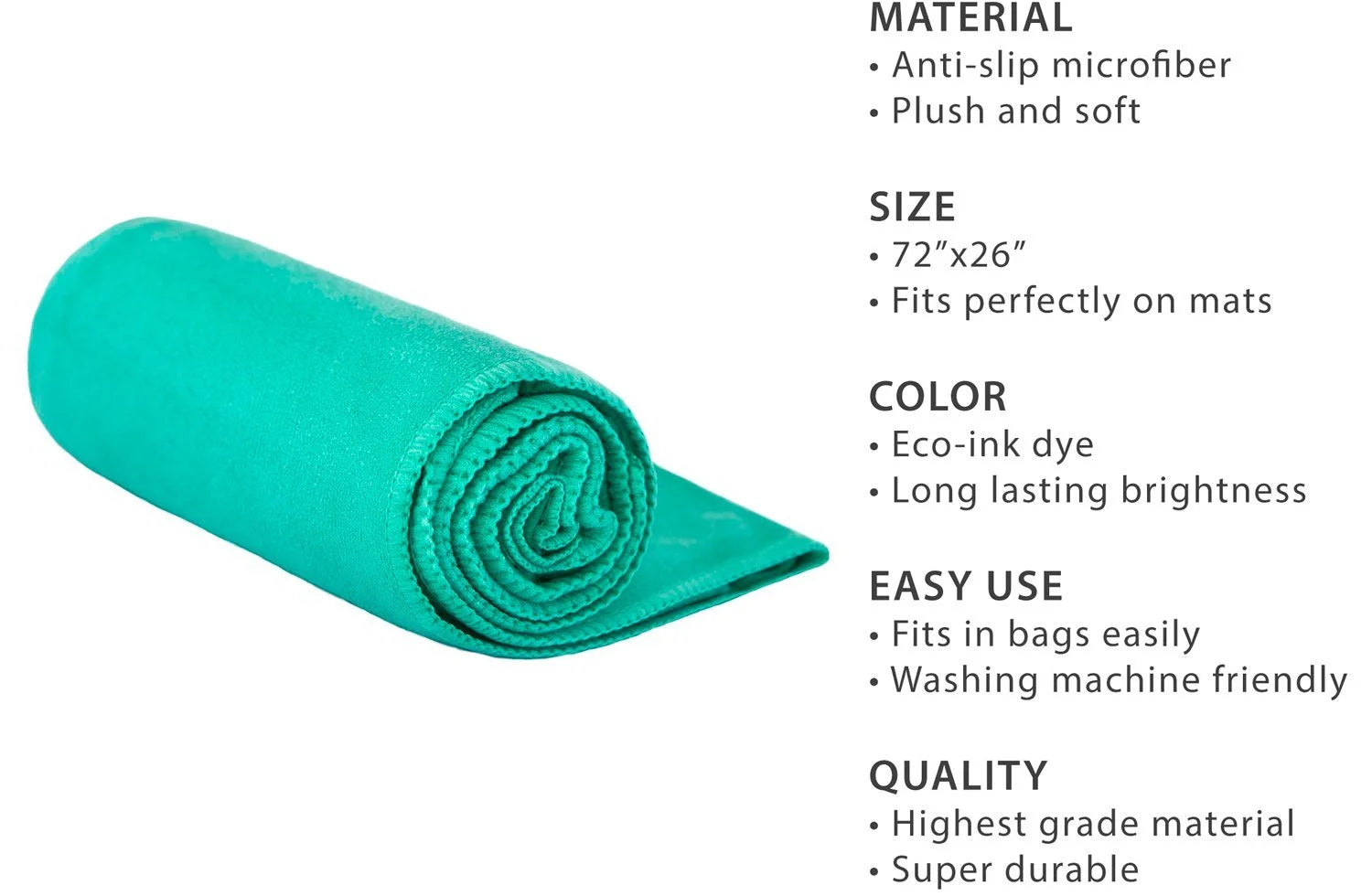 Gosweat Hot Yoga Towel in Blue - Super Absorbent, 100% Microfiber, Suede, Bikram Yoga Towel
