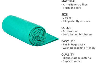 Gosweat Hot Yoga Towel in Blue - Super Absorbent, 100% Microfiber, Suede, Bikram Yoga Towel