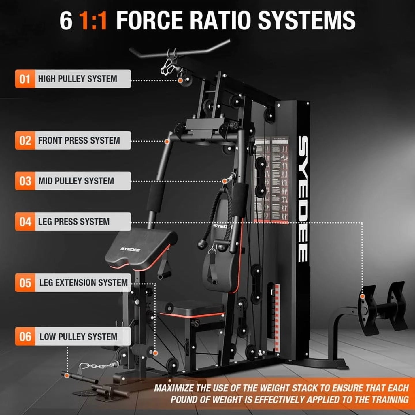 All-In-One Home Gym System with Folding Chest Press – 90+ Exercises in One Space-Saving Machine