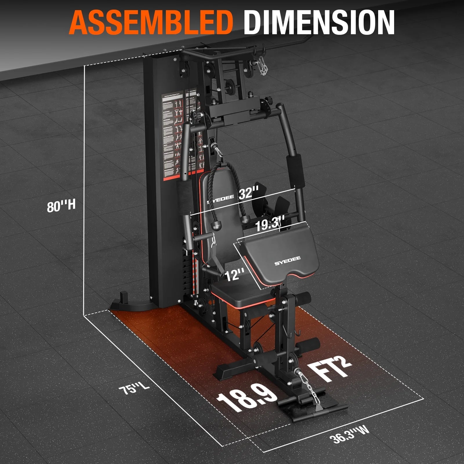 All-In-One Home Gym System with Folding Chest Press – 90+ Exercises in One Space-Saving Machine