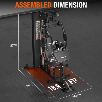 All-In-One Home Gym System with Folding Chest Press – 90+ Exercises in One Space-Saving Machine