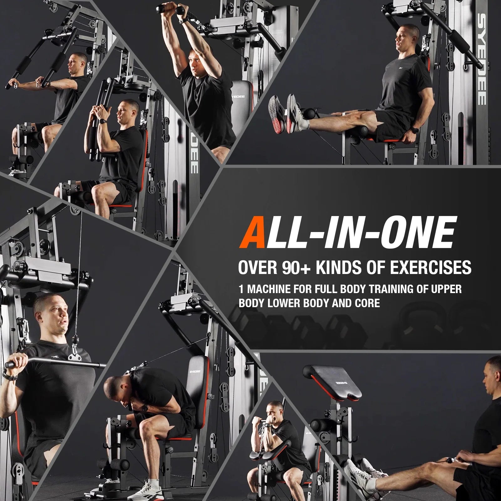 All-In-One Home Gym System with Folding Chest Press – 90+ Exercises in One Space-Saving Machine